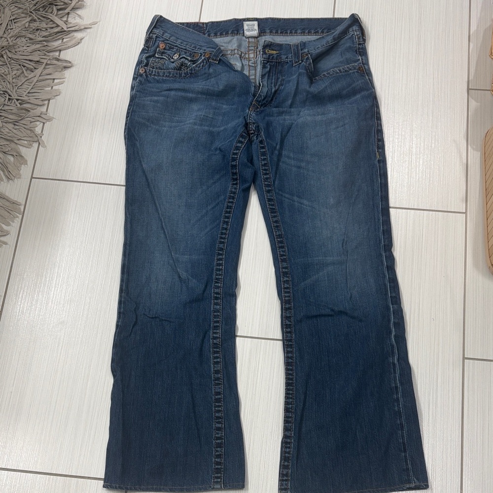 True Religion Women's Boot Cut Jeans in Dark Blue